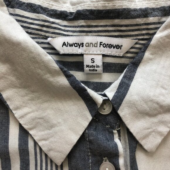 ALWAYS AND FOREVER Gray & White Button-Up Shirt S - Picture 4 of 8